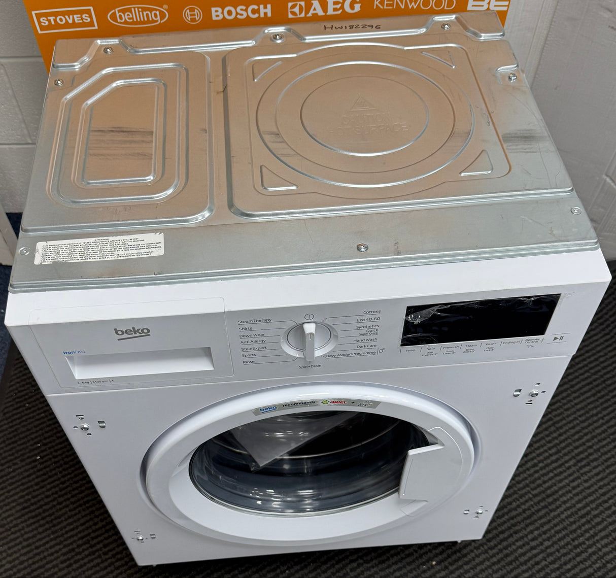 Beko WTIK94121F Integrated 9KG 1400 Spin Washing Machine in White - A Rated - (Graded) - HW182296