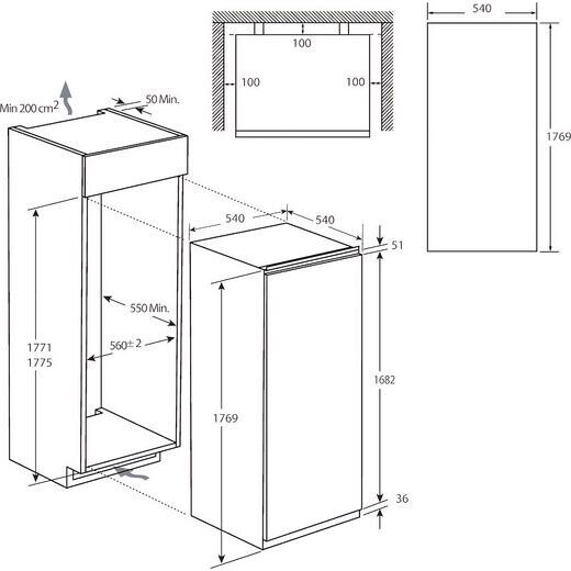 Haier HAMS518EWK Integrated Upright Fridge