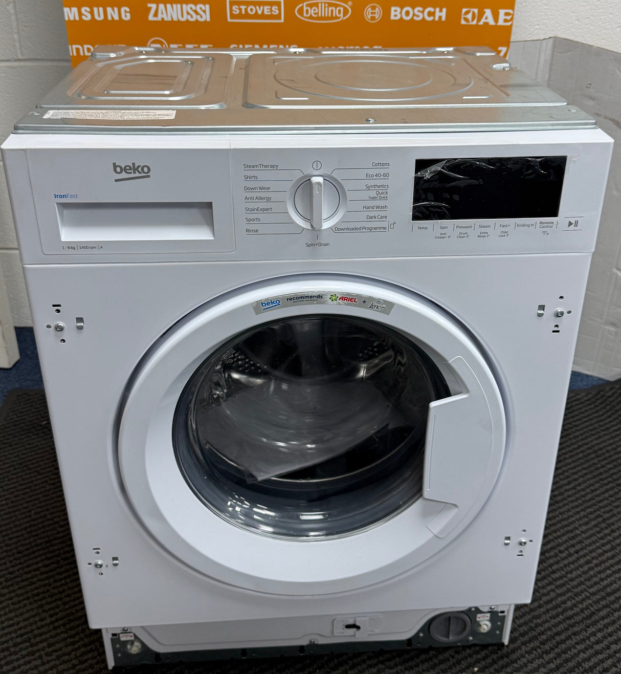 Beko WTIK94121F Integrated 9KG 1400 Spin Washing Machine in White - A Rated - (Graded) - HW182296