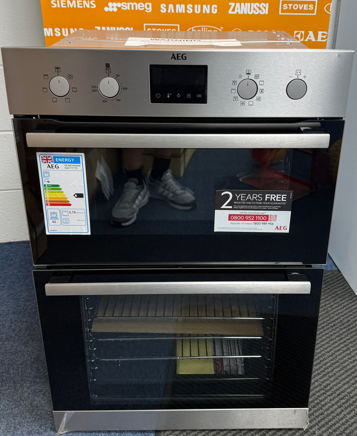 AEG 6000 Series DCB535060M (33) Double Built In Oven in Stainless Steel - A/A Rated - (Ex Display) - HW182533