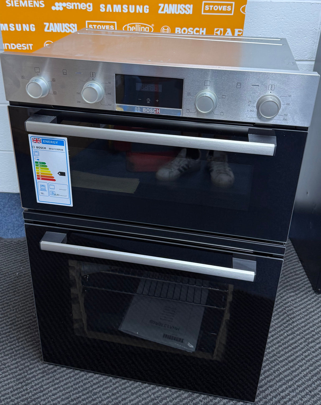 Bosch Series 2 MHA133BR0B (19) Built In Electric Double Oven in Stainless Steel - A Rated - (Ex Display) - HW182519
