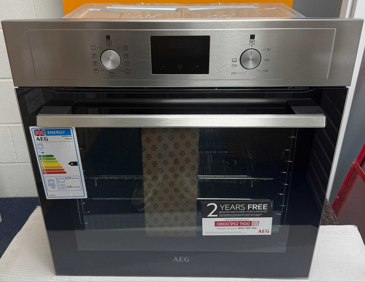 AEG BEX335011M (79) SurroundCook Built-in Electric Single Oven with Aqua Clean in Stainless Steel - A Rated - (Ex Display) - HW182779