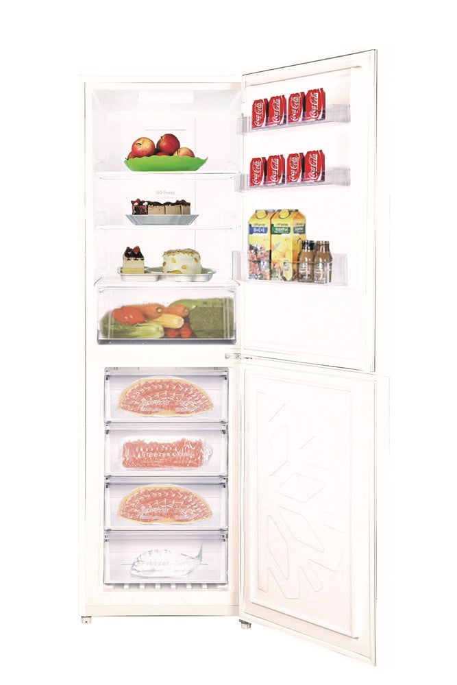Teknix FF1860W/E 185cm 308 Litre Total No Frost Fridge Freezer in White - E Rated - POHW0011