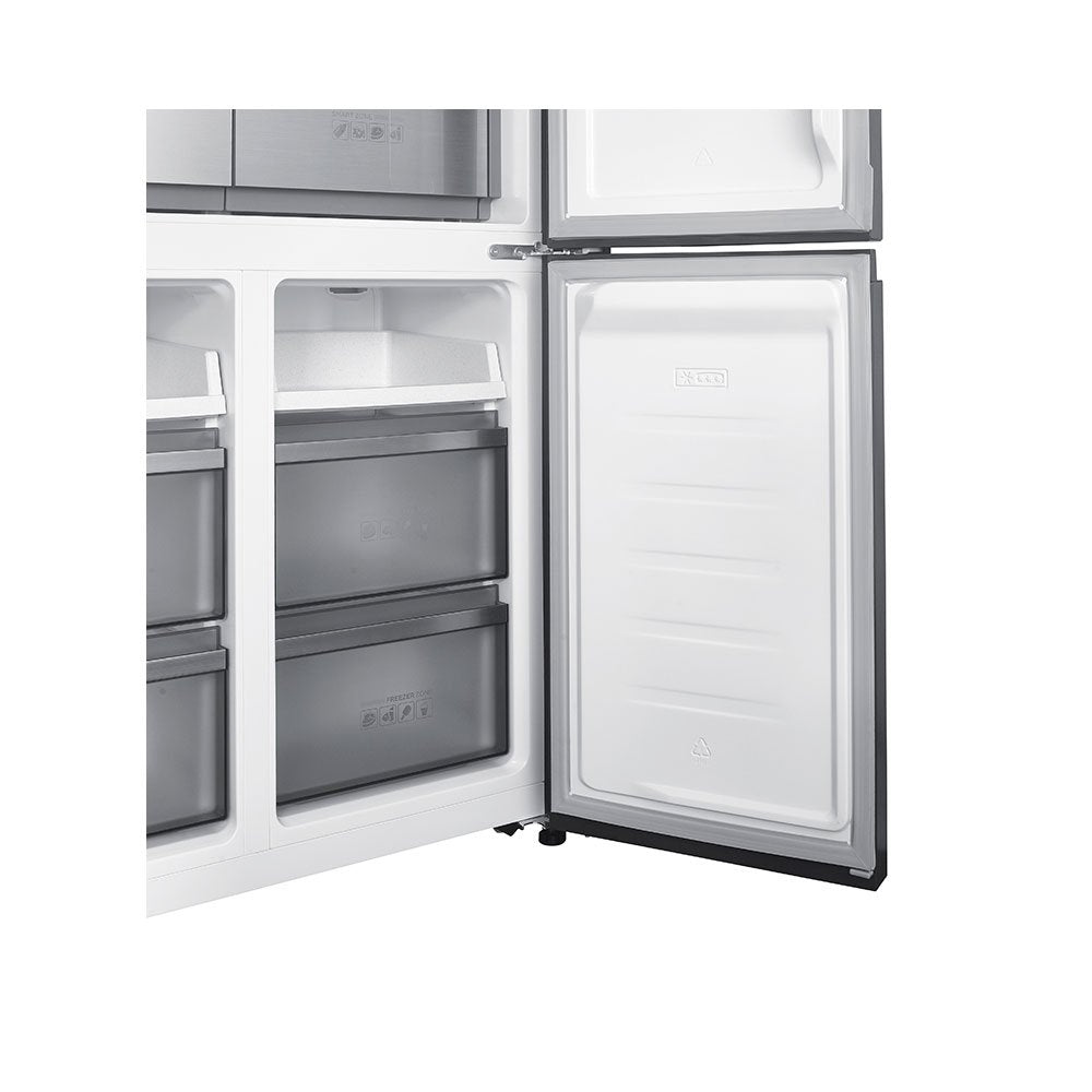 Teknix TMD19091SIBI 505 Litres Multi Door American Fridge Freezer in Dark Inox - E Rated Stock photo Bottom freezer compartment