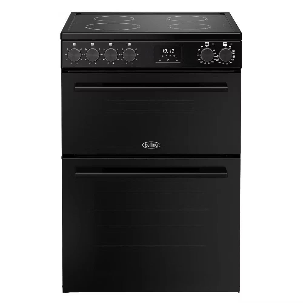 Belling 444412049 FSA Vision 60E BLK (77) 60cm Electric Ceramic Cooker with Double Oven in Black - (Ex Display) - HW182377