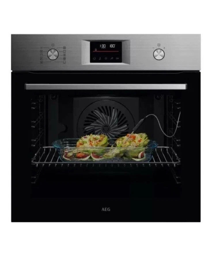 AEG Series 6000 OS6AB50AM (02) Sense Cook Aqua Clean Built-in Single Oven in Stainless Steel - A+ Rated - (Ex Display) - HW182602