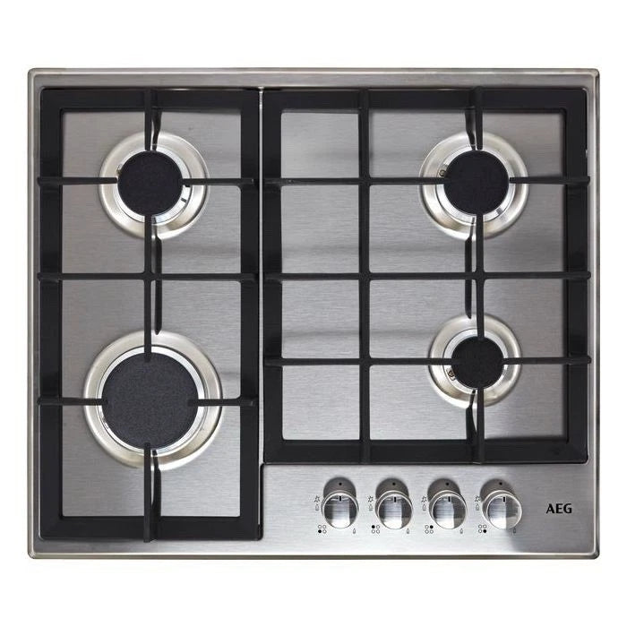 AEG HGB64200SM (44) 3000 59cm 4 Burner Gas Hob in Stainless Steel - (New) - HW182244