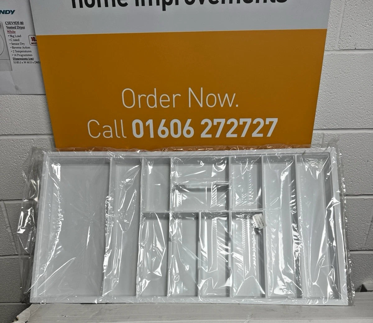 White Plastic Cutlery Drawer Insert (Thickness-2.5mm Width-900mm Depth-470mm Height-55mm) - Box of 5 - WCT5 - MANAGERS SPECIAL NOW £32.00
