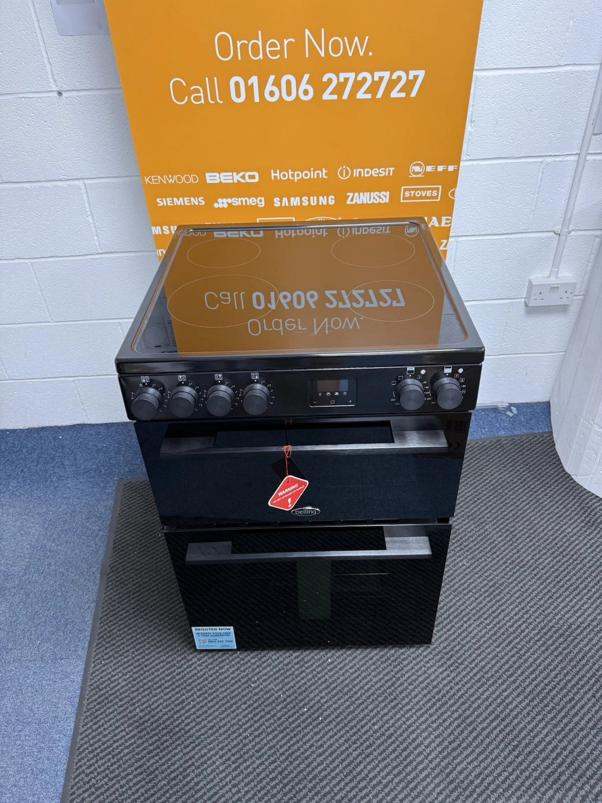 Belling 444412058 FSA Vision 60Ei BSS (72) 60cm Electric Induction Cooker with Double Oven in Black - (Ex Display) - HW182372