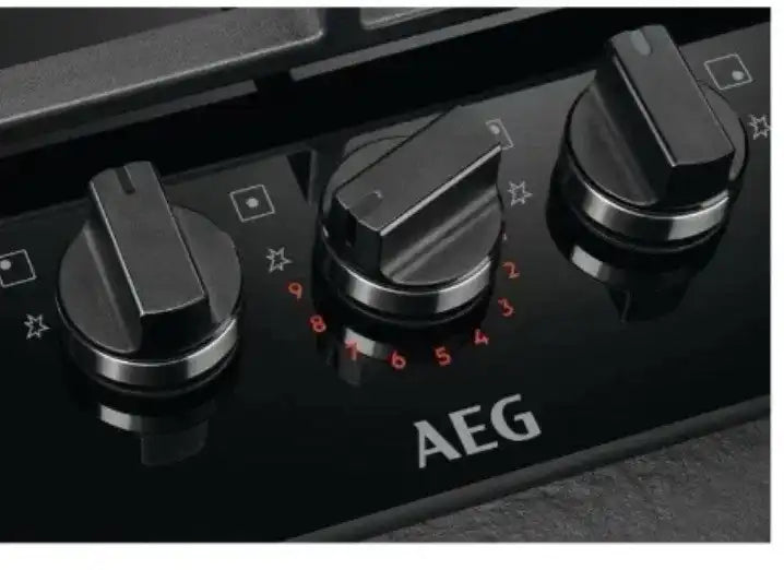 AEG HKB95450NB (59) 5 Burner 88cm Gas on Glass Hob with Cast Iron Pan Supports - (Tatty Packaging) - HW182859