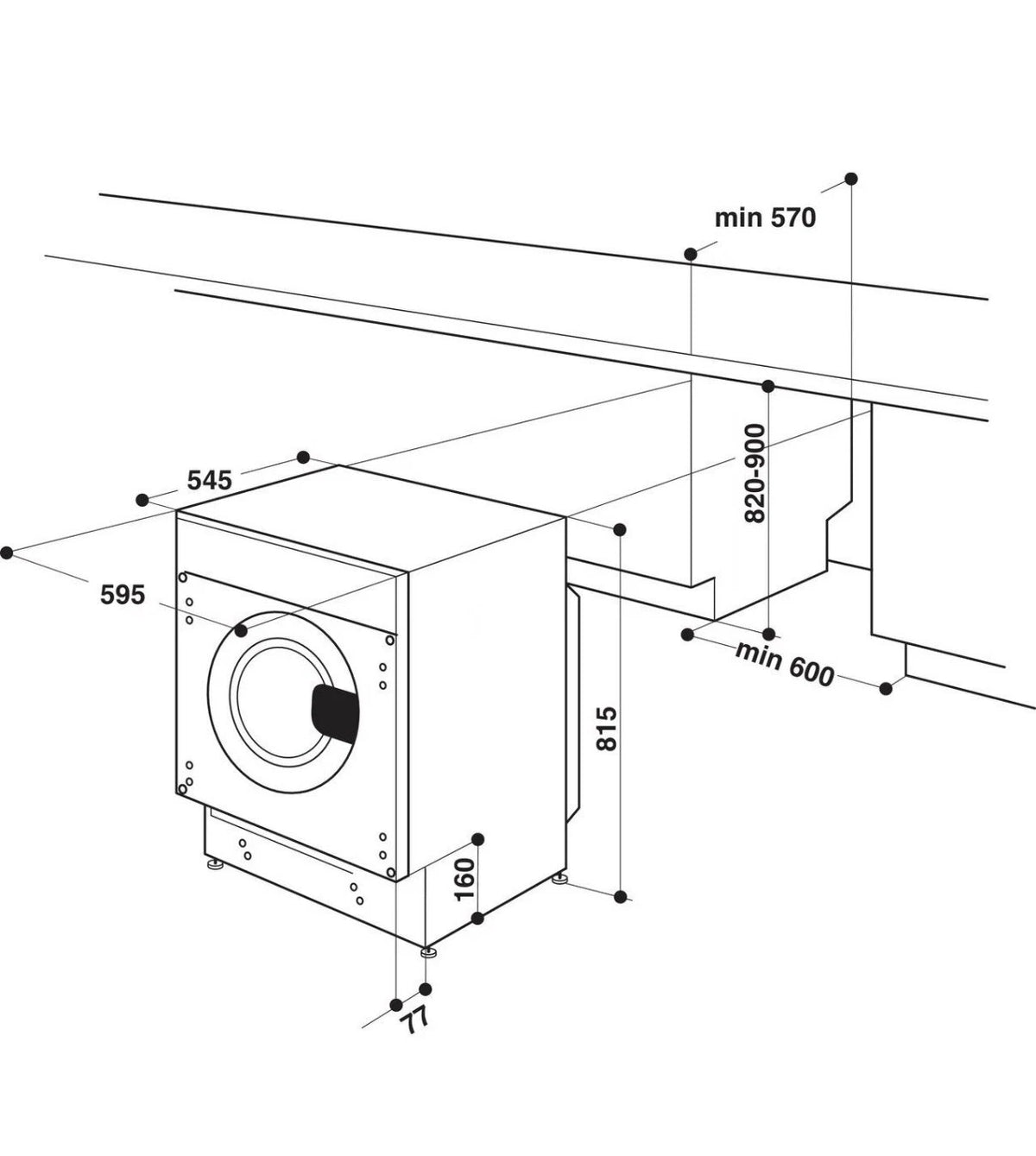 Hotpoint BI WMHG 91485 UK (27) 9KG 1400RPM Integrated Washing Machine - New- HW182827