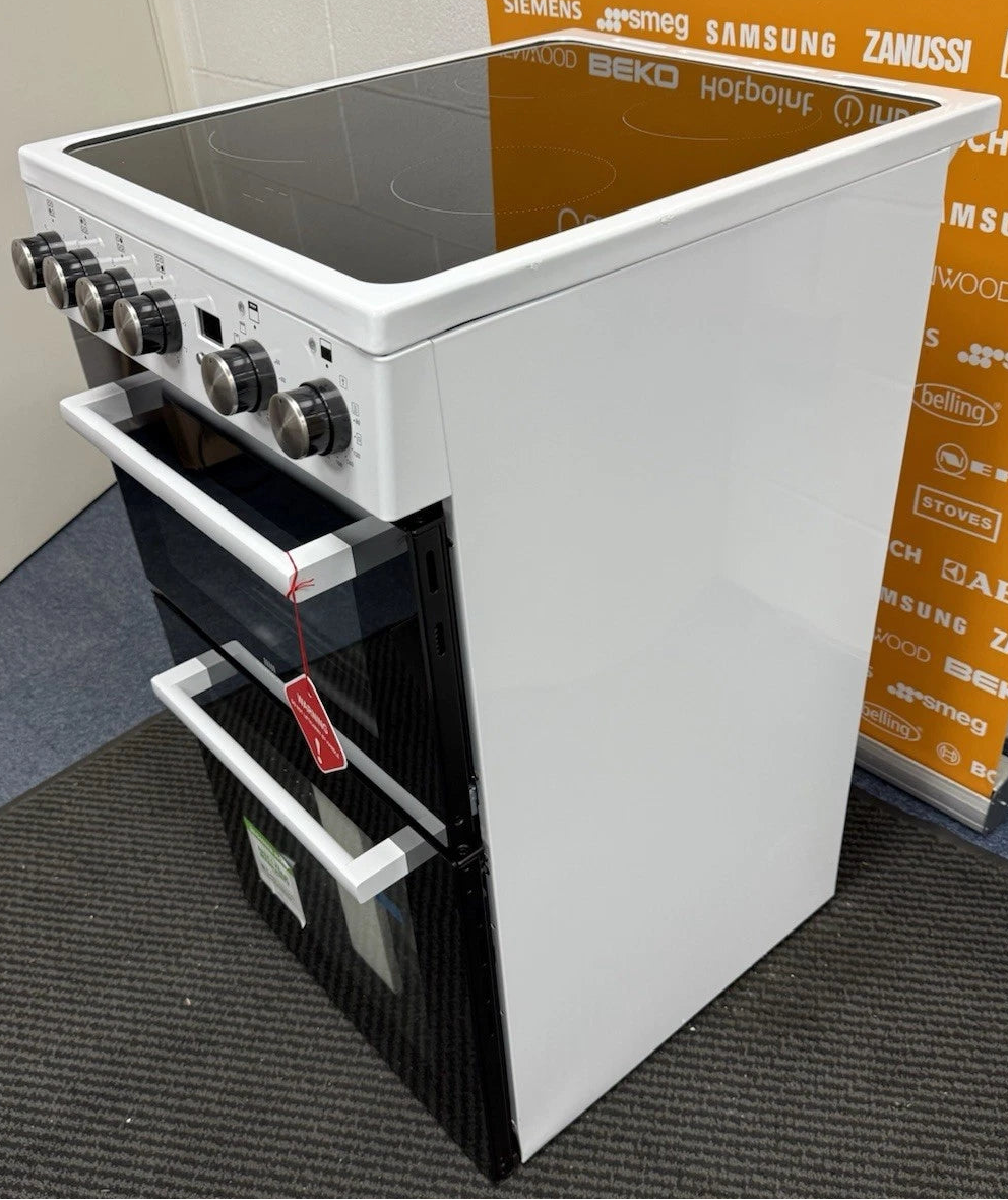 New World 444412057 (73) FDO 50E 50cm Electric Ceramic Cooker in White - (Ex Display) - HW182373
