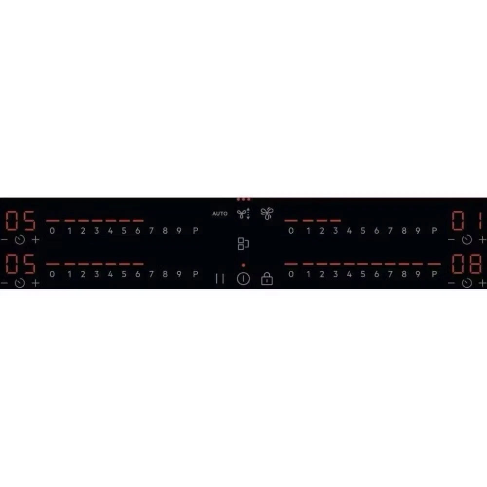 AEG Series 6000 TH84CB03FB 81cm Induction Hob with Venting Extraction in Black - A+ Rated - HW181702-03 from HomeWise Appliances. Stock Photo showing digital touch controls.