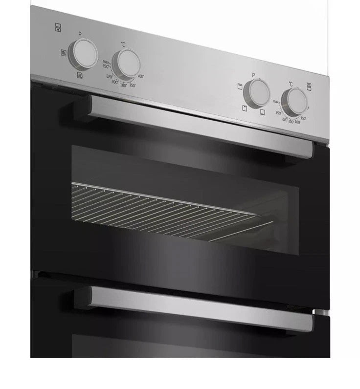 Beko RecycledNet® BBXDF21000S (97) Built In Double Oven in Silver - A/A Rated ex display HW182397
