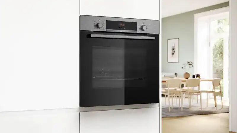 Bosch Series 4 HQA534BS3B (02) Built In Electric Single Oven with added Steam Function in Stainless Steel - A+ Rated - (Ex Display) - HW182154-02