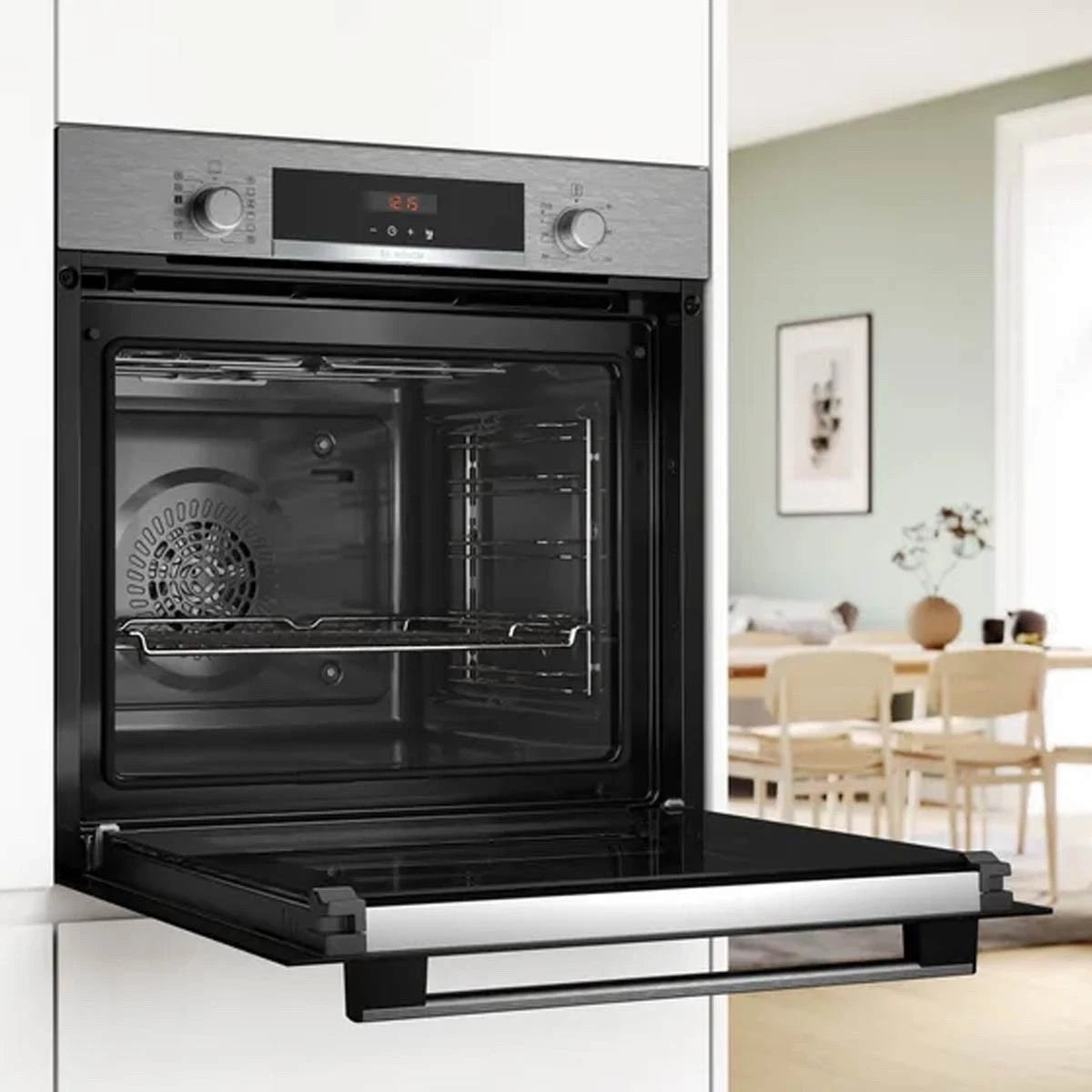 Bosch Series 4 HQA574BS3B (23) Electric Single Oven with Pyrolytic Self Cleaning in Stainless Steel - (Ex Display) - HW182523
