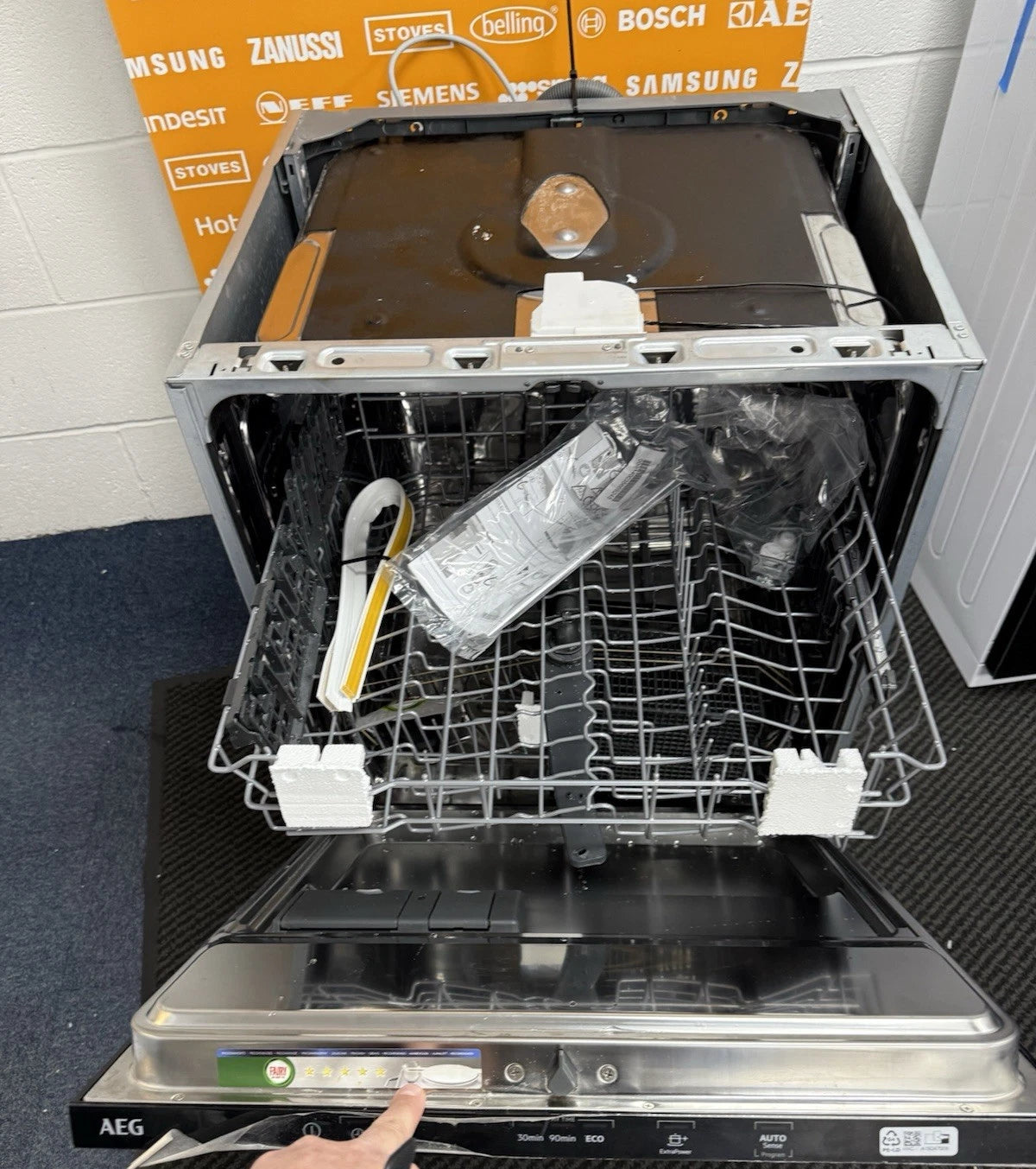 AEG FSB42607Z (56) Air Dry 3000 Fully Integrated Built In Dishwasher - Black Control Panel with Sliding Door Fixing Kit - (Ex Display Graded) - HW181956