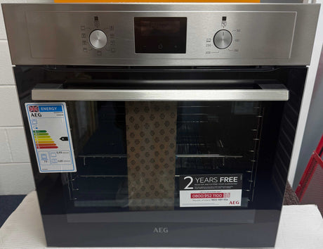 AEG BEX335011M (79) SurroundCook Built-in Electric Single Oven with Aqua Clean in Stainless Steel - A Rated - (Ex Display) - HW182779