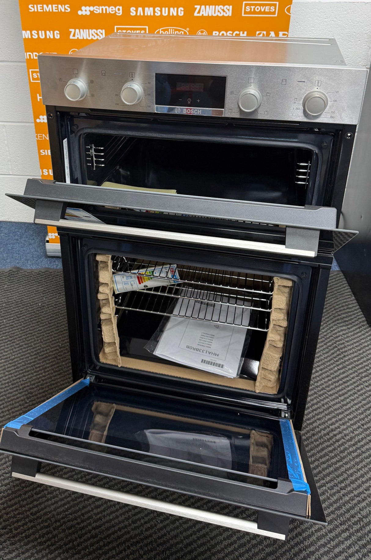 Bosch Series 2 MHA133BR0B (19) Built In Electric Double Oven in Stainless Steel - A Rated - (Ex Display) - HW182519