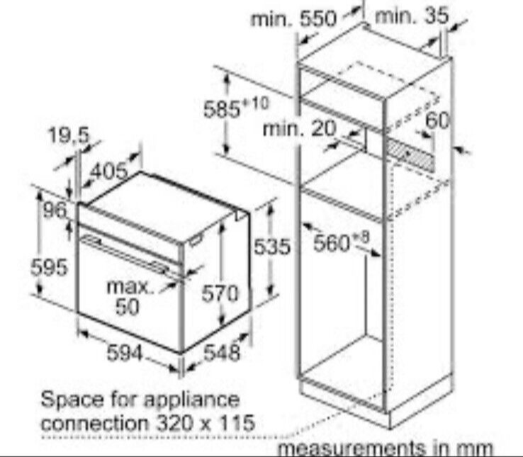 Bosch HBS573BB0B Built-in Electric Single Oven with Pyrolytic Self Cleaning in Black - A Rated - (Ex Display) - HW181971