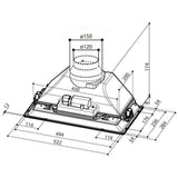 Faber Inca Smart C LG A52 Built In Hood In Silver Grey 52cm blemished HW182158-01