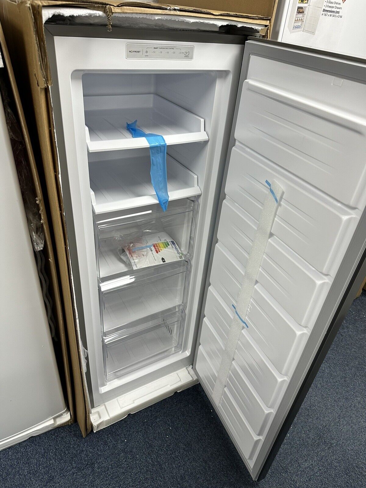 Teknix TFF1435X  freestanding upright freezer SILVER Frost Free   HW180530