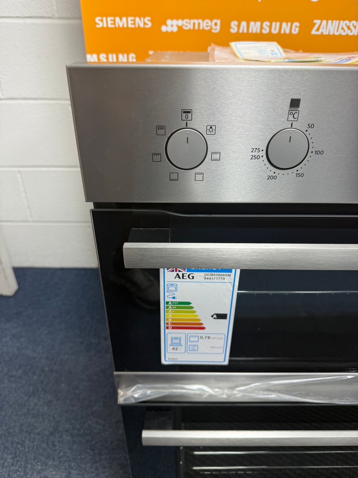 AEG 6000 Series DCB535060M (58) Double Built In Oven in Stainless Steel - A/A Rated - (Ex Display blemished ) - HW182558