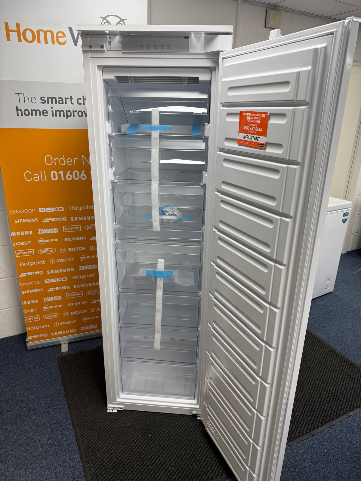 Hotpoint HTSD18F013H1 (37) 209 Litre Tall Built-In Freezer with No Frost - E Rated  - HW182837