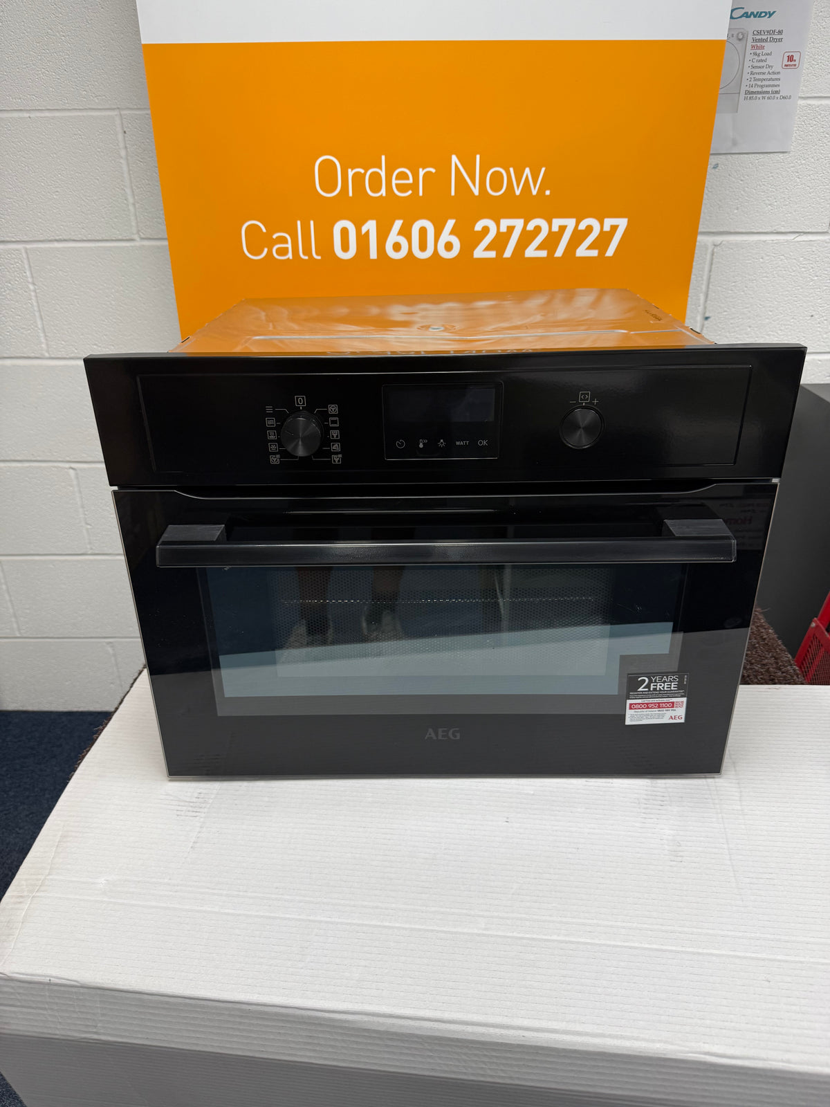 AEG KMX365060B (99) Built-In Combination Microwave Oven in Black - (Ex Display) - HW182799