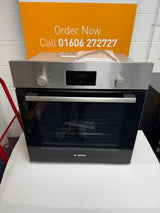 Bosch Series 2 HHF113BR0B (93) Built-In Electric Single Oven in Stainless Steel with 13 Amp Plug - A Rated - (Ex Display) - HW182786