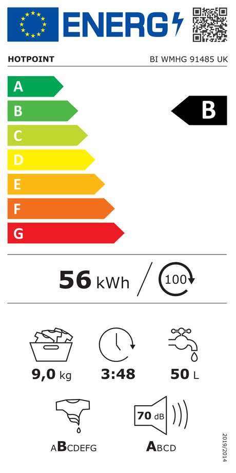 Hotpoint BI WMHG 91485 UK (27) 9KG 1400RPM Integrated Washing Machine - New- HW182827