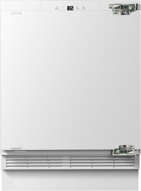 Teknix BITHUZ4 Integrated Undercounter Freezer - Built In with 101 Litre Capacity - Reversible Door - Digital Controls - White [Energy Class E] stock photo front door closed