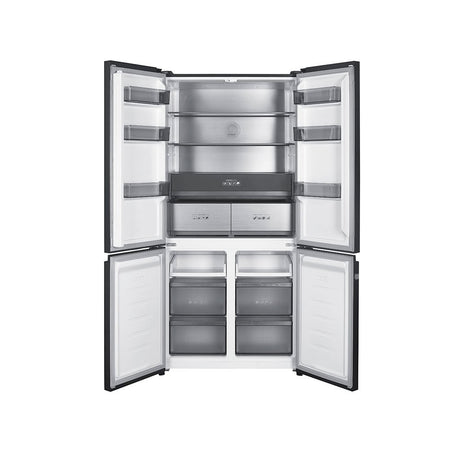 Teknix TMD19091SIBI 505 Litres Multi Door American Fridge Freezer in Dark Inox - E Rated Stock photo doors open empty