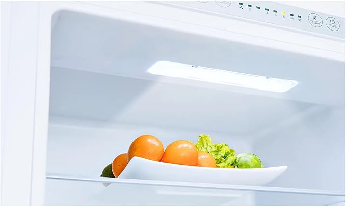 Teknix BITH70FF 70/30 Integrated Fridge Freezer with Total No Frost - 246 Litres - E Rated stock photo LED lighting and digital control display