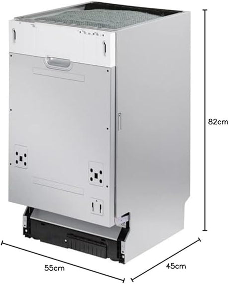 Teknix TBD455 Slimline 45cm Integrated Dishwasher with 9 Place Settings