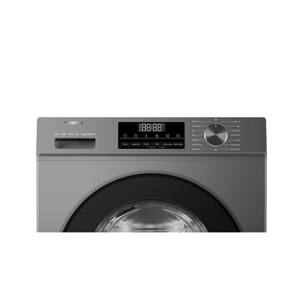 Teknix TK3W1014XS 10KG 1400 Spin Washing Machine in Graphite - A Rated - 3 Year Guarantee - POHW0099