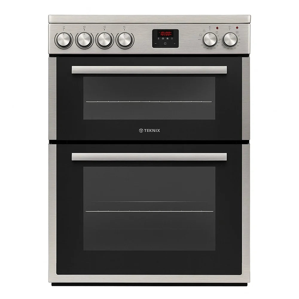 Teknix TKED64INDX 60cm Induction Hob Double Oven Electric Cooker in Stainless Steel [Energy Class AA Rated] - POHW0132