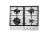 Teknix SCGH61X Signature Collection 4 Zone Gas Hob  in Stainless Steel with Wok Burner and Cast Iron Pan Supports - POHW0123