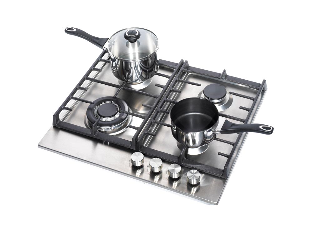 Teknix SCGH61X Signature Collection 4 Zone Gas Hob  in Stainless Steel with Wok Burner and Cast Iron Pan Supports - POHW0123