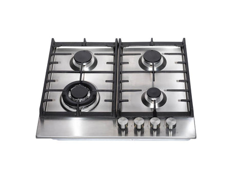 Teknix SCGH61X Signature Collection 4 Zone Gas Hob  in Stainless Steel with Wok Burner and Cast Iron Pan Supports - POHW0123