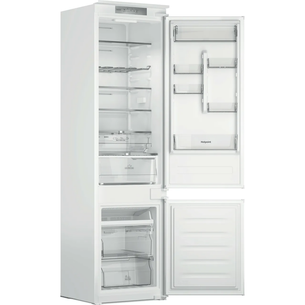 Hotpoint HTC20 T322 UK (77) 194cm Extra Tall 280L 70/30 Integrated No Frost Fridge Freezer - Sliding Door Hinge - E Rated - (Ex Display) - HW181977