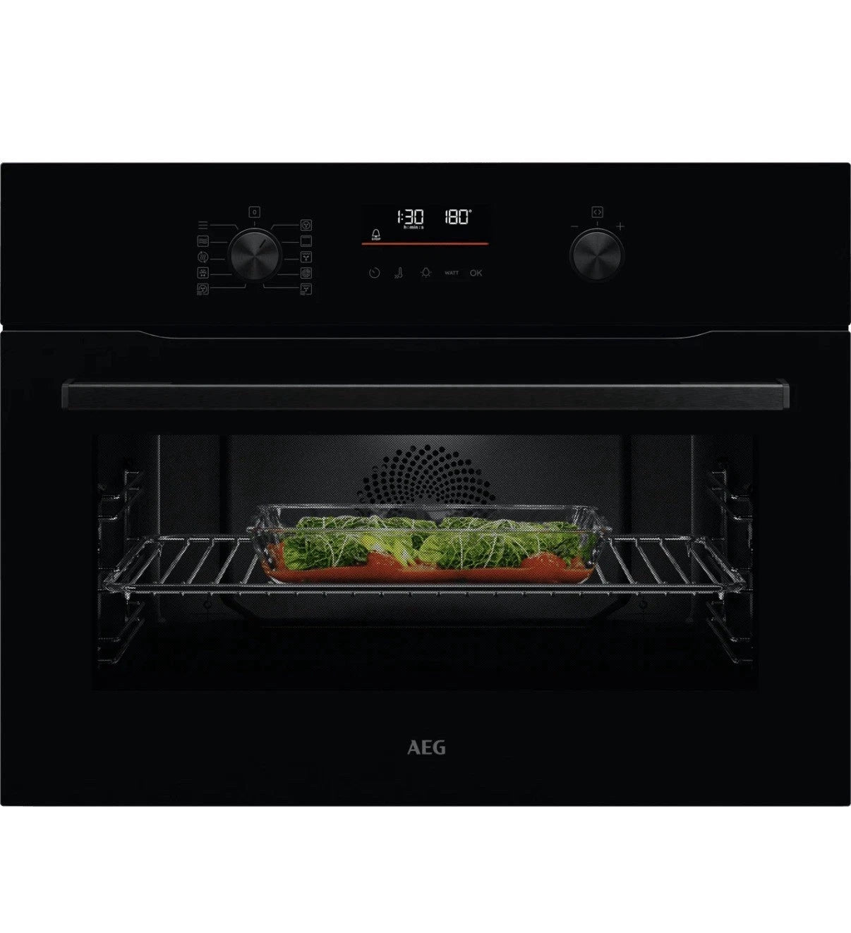 AEG 6000 OK6NK40K (94) CombiQuick® Built-in 44 Litre Microwave and Oven in Black - (Tatty Box) - HW182594