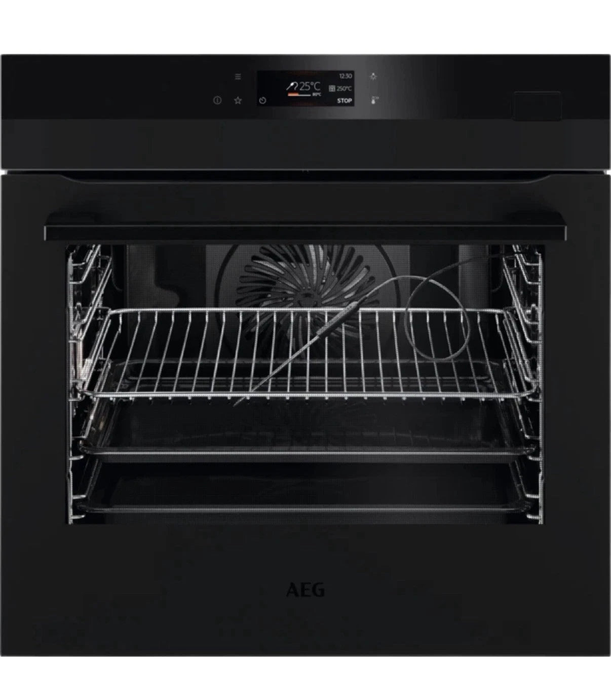 AEG BSK778380T 7000 SteamCrisp Pyrolytic Self Cleaning Built-In Single Oven in Matt Black - A++ Rated - (Ex Display) - HW181834