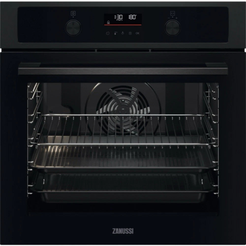 Zanussi ZOPNA7KN Built-in Electric Single Oven with Pyrolytic Self Cleaning and AirFry Function in Black - A+ Rated - (Blemished) - HW181827
