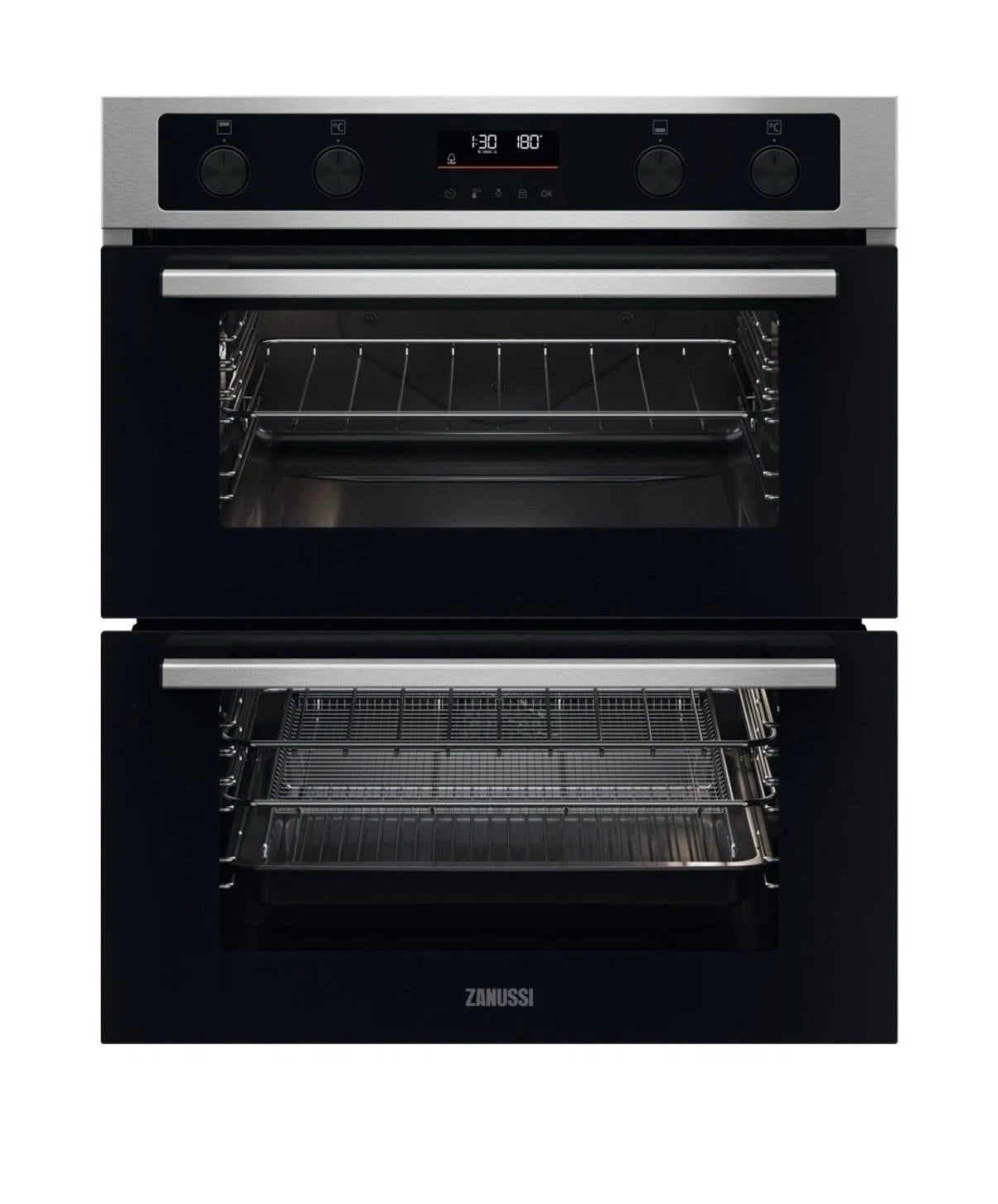 Zanussi ZPCNA7XN Built Under Electric Double Oven with AirFry Feature in Stainless Steel - A/A Rated - (Ex Display) - HW181963