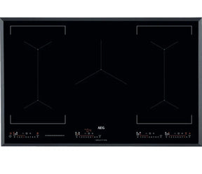 AEG IKE85651 80cm Multibridge Induction Hob from HomeWise Appliances stock photo showing full hob surface with 5 zone induction layout.