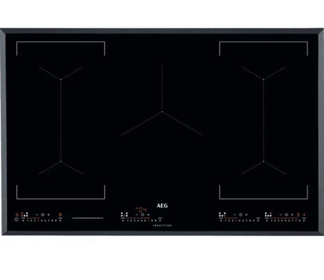 AEG IKE85651 80cm Multibridge Induction Hob from HomeWise Appliances stock photo showing full hob surface with 5 zone induction layout.