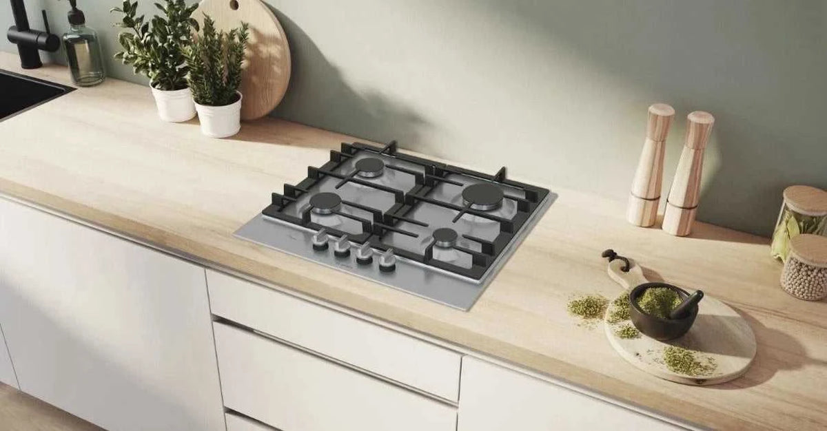Bosch Series 6 PCP6A5I90 (30) 4 Burner Gas Hob in Stainless Steel - (New Packed) - HW182830