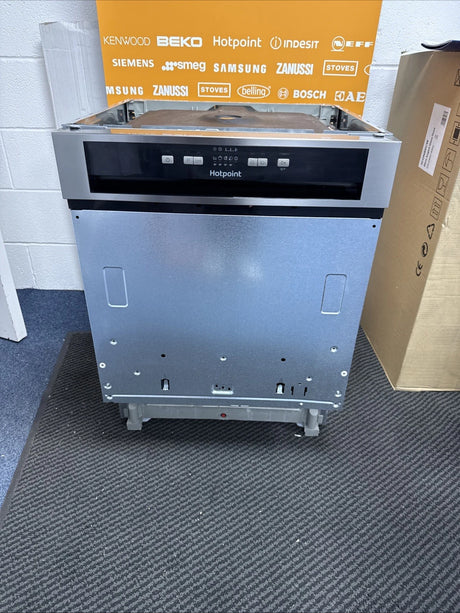 Hotpoint H3B L626 X UK Semi Integrated Full Size Dishwasher with Black and Stainless Control Panel - Fixed Door Hinge Kit - E Rated - HW181877