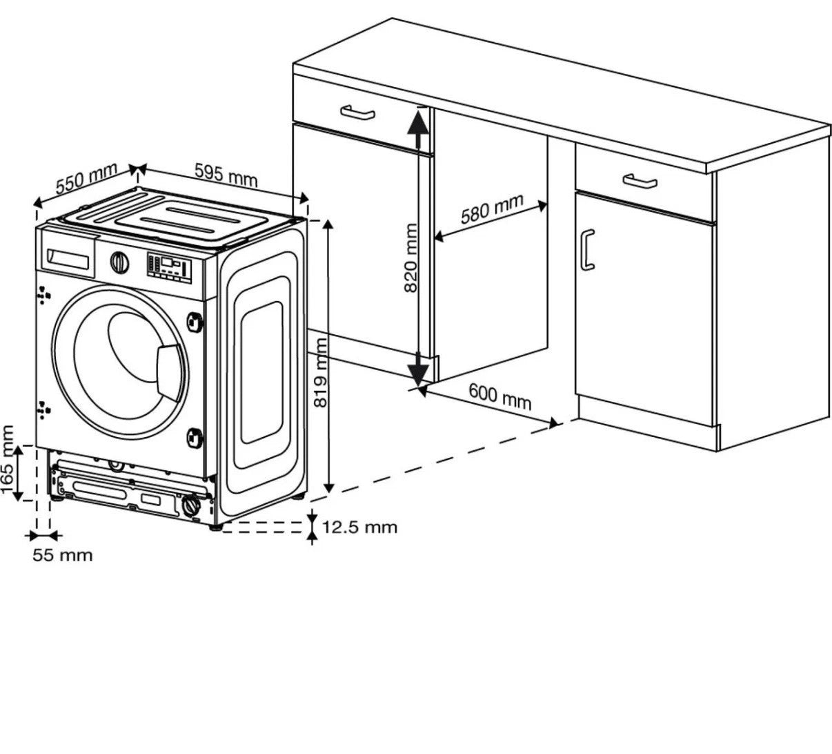 Beko WTIK94121F Integrated 9KG 1400 Spin Washing Machine in White - A Rated - (Graded) - HW182296